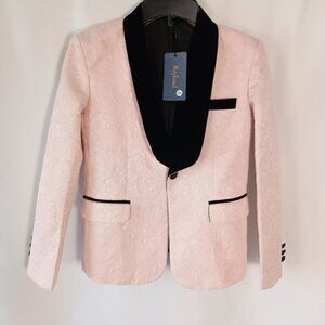 Boyland Pink Jacquard Tuxedo Jacket Boys Size 150 Ring Bearer Wedding Formal